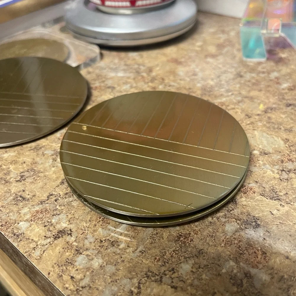 West Elm Linear Brass Coasters Set